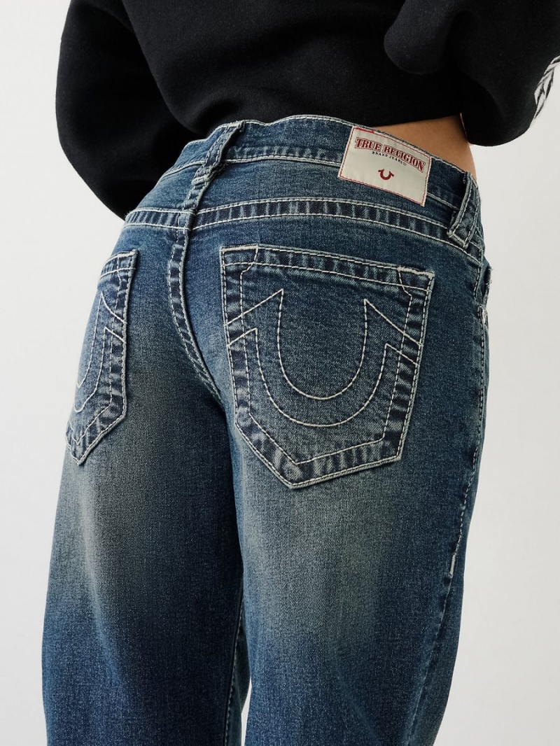 Medium Wash True Religion Ricki Mid Rise Relaxed Jeans | 5329-ZGLPN