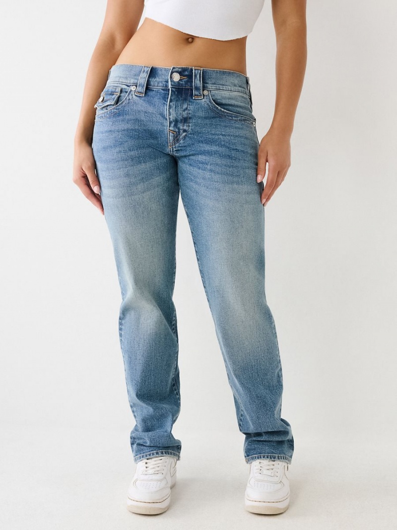 Medium Wash True Religion Ricki Relaxed Jeans | 9387-SPJRV