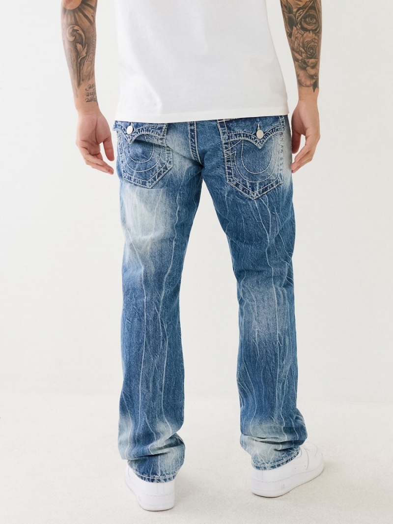 Medium Wash True Religion Ricky Big T Vintage Straight Jeans | 5478-ENUSV