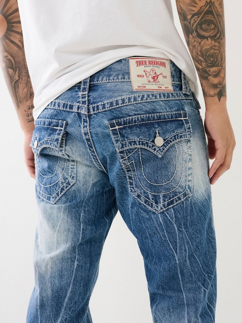 Medium Wash True Religion Ricky Big T Vintage Straight Jeans | 5478-ENUSV