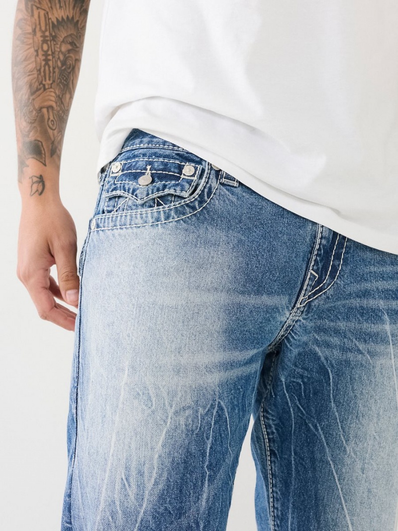 Medium Wash True Religion Ricky Big T Vintage Straight Jeans | 5478-ENUSV