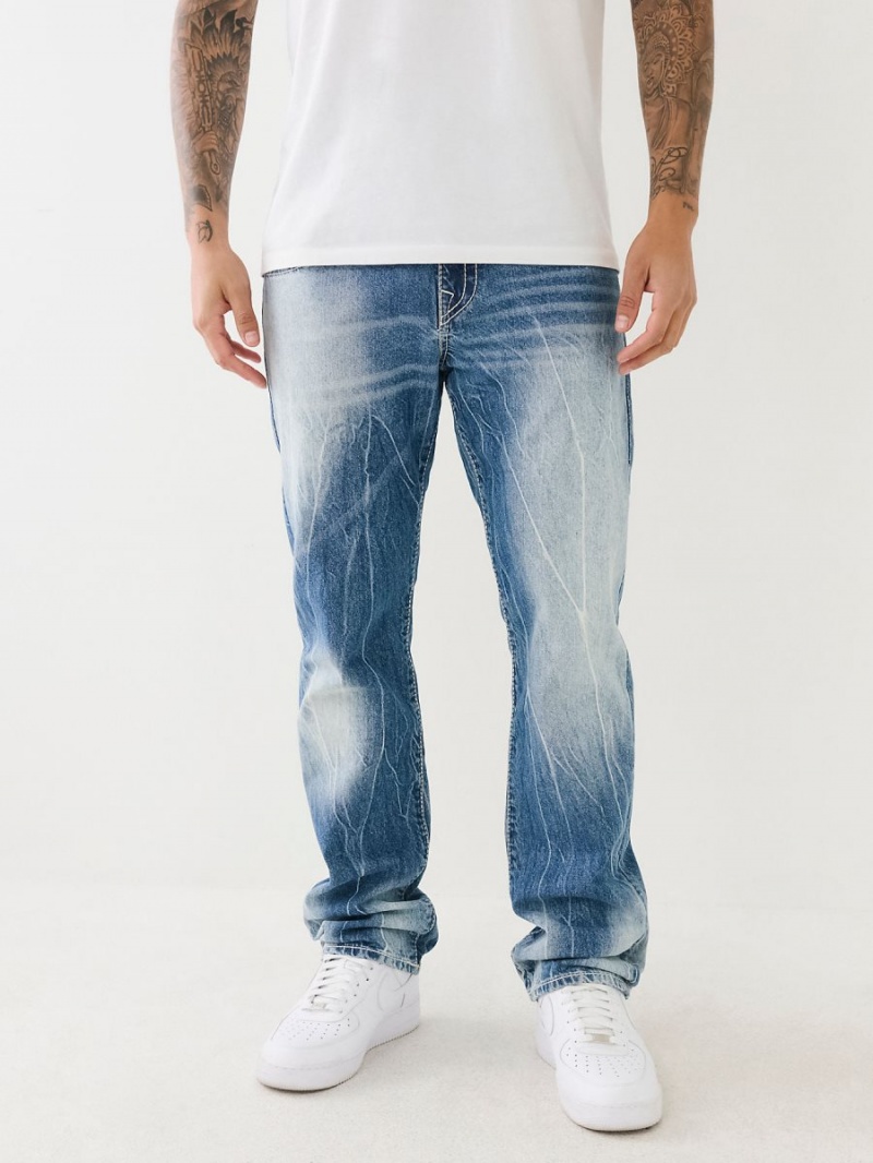 Medium Wash True Religion Ricky Big T Vintage Straight Jeans | 5478-ENUSV