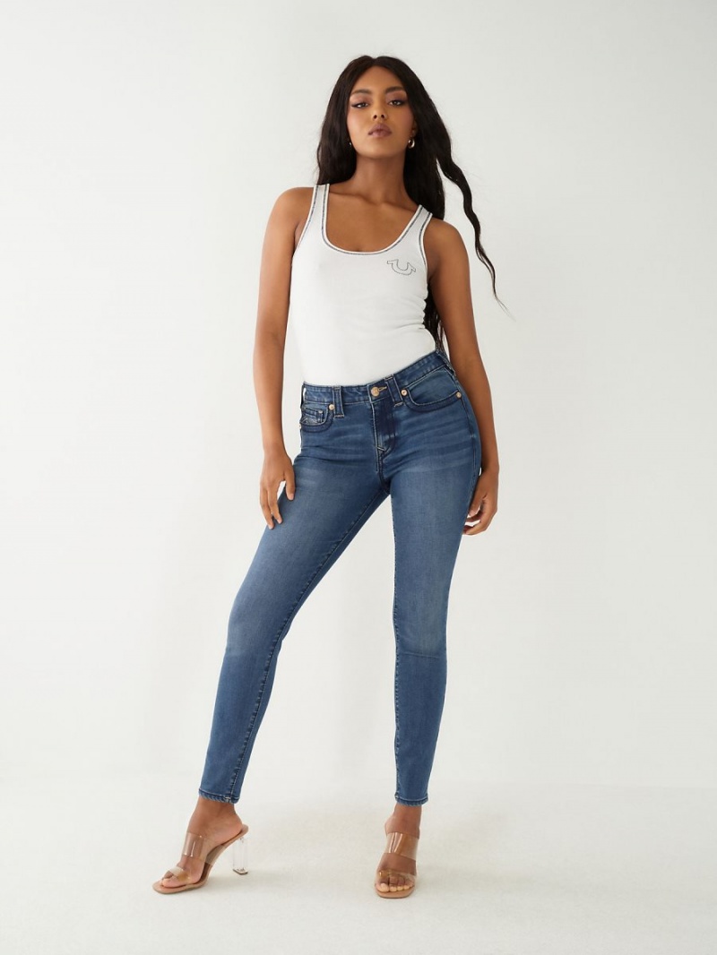 Medium Western Wash True Religion Jennie Big T Curvy Skinny Jeans | 3048-LGEDY