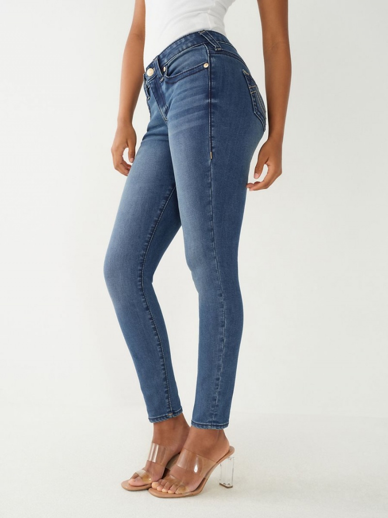 Medium Western Wash True Religion Jennie Big T Curvy Skinny Jeans | 3048-LGEDY