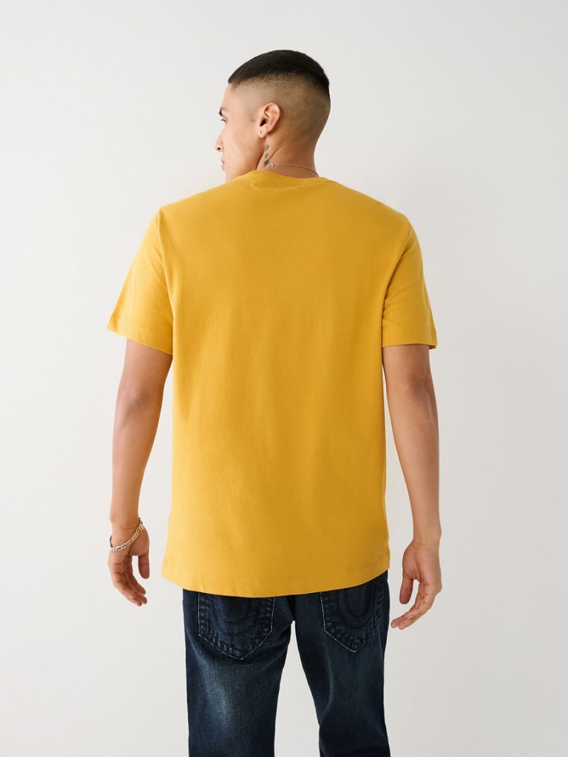 Mineral Yellow True Religion Buddha Logo T Shirts | 4708-JFVKO