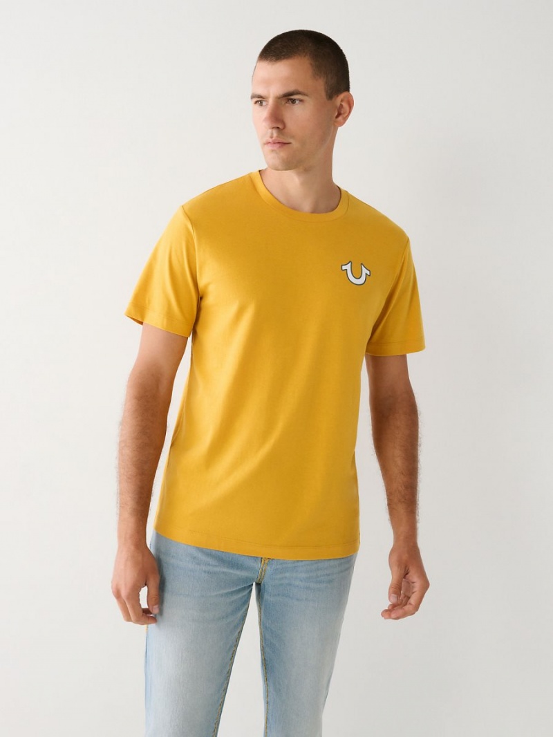 Mineral Yellow True Religion Buddha Logo T Shirts | 9340-GCOIL