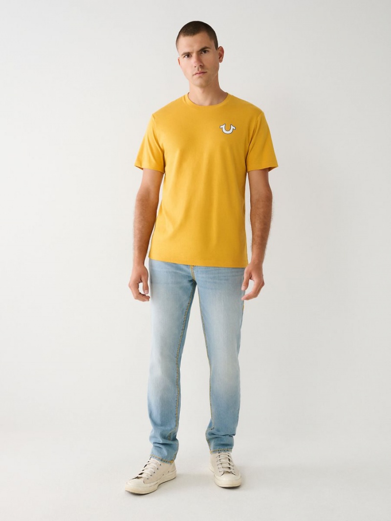 Mineral Yellow True Religion Buddha Logo T Shirts | 9340-GCOIL