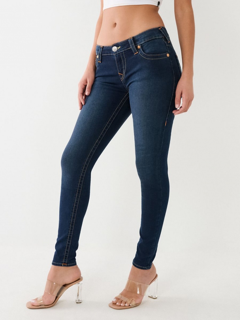 Minimal Abrasion True Religion Halle Mid Rise Super Skinny Jeans | 0165-PULCD