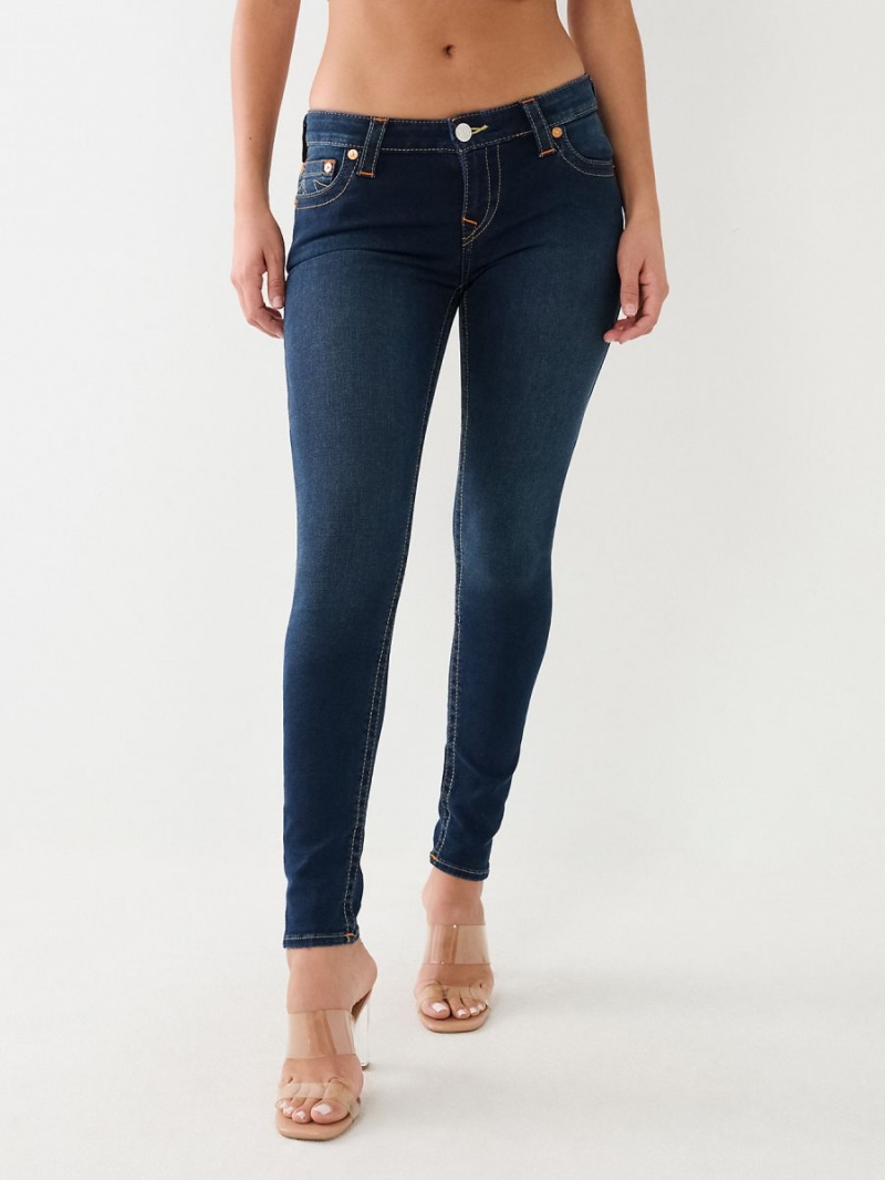 Minimal Abrasion True Religion Halle Mid Rise Super Skinny Jeans | 0165-PULCD