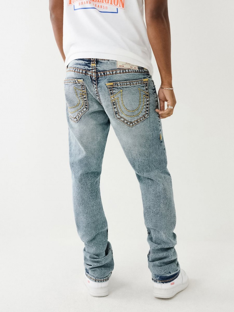 Mykonos Medium Wash True Religion Ricky Faded Super T Straight Jeans | 8172-HEDSN