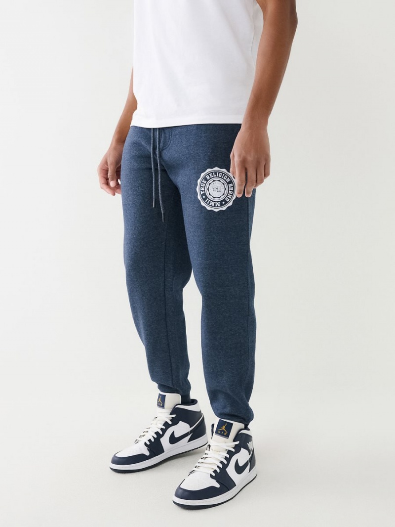 Navy/Heather Grey True Religion Stamp Drawstring Jogger | 9285-JCUPL