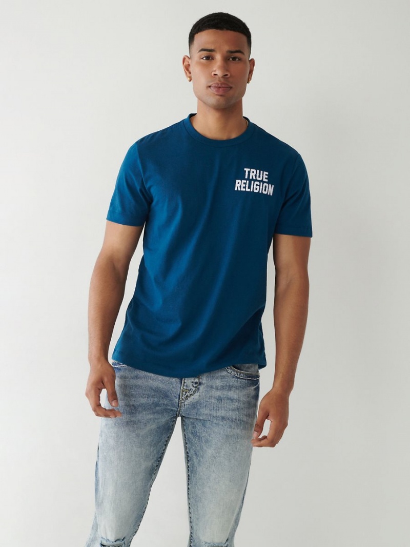 Navy/Navy True Religion Buddha Logo T Shirts | 2357-TOZDF