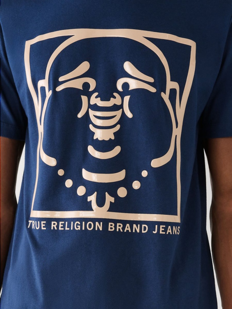 Navy/Sapphire True Religion Buddha Logo T Shirts | 6240-JFYMU