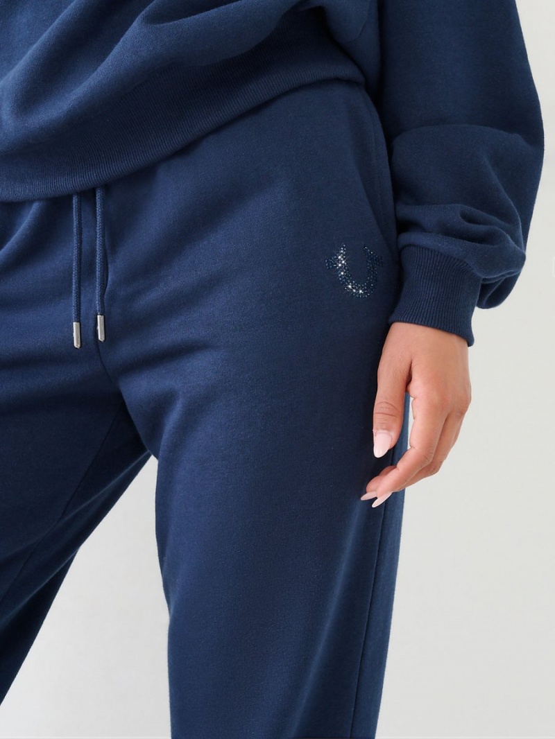 Navy/Sapphire True Religion Crystal Relaxed Jogger | 6730-XHELI