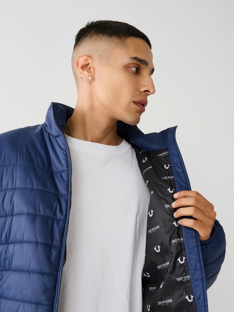 Navy/Sapphire True Religion Puffer Jacket | 3654-RNXOC