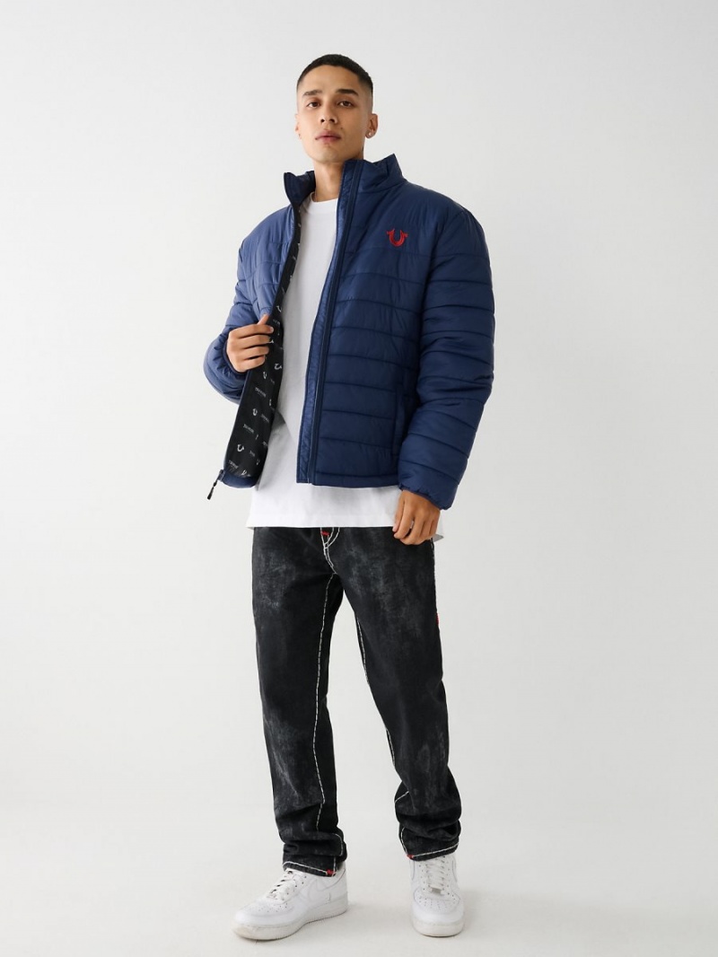 Navy/Sapphire True Religion Puffer Jacket | 3654-RNXOC