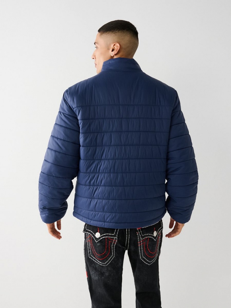 Navy/Sapphire True Religion Puffer Jacket | 3654-RNXOC