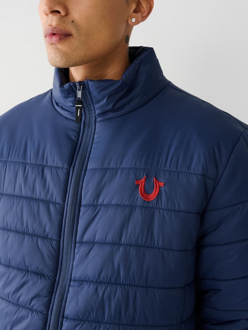 Navy/Sapphire True Religion Puffer Jacket | 3654-RNXOC