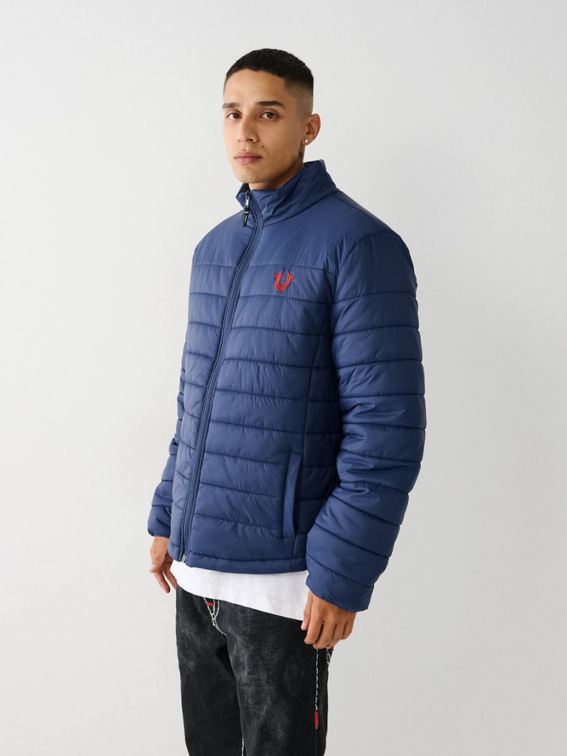 Navy/Sapphire True Religion Puffer Jacket | 3654-RNXOC