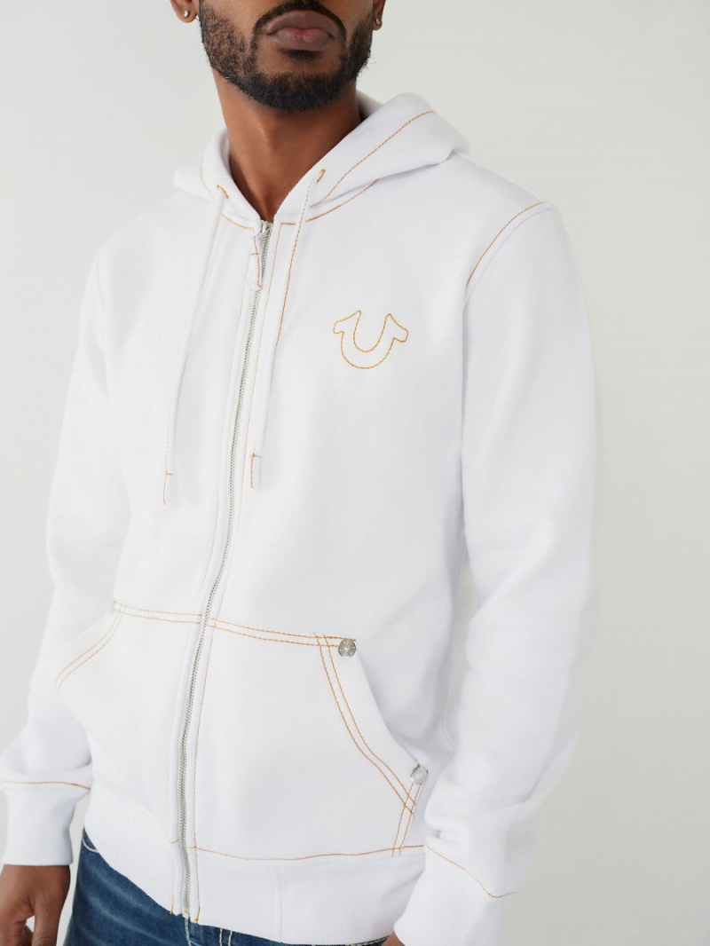 OPTIC WHT/BKTHRN/BLU True Religion Big T Zip Hoodie | 6157-RVNUB