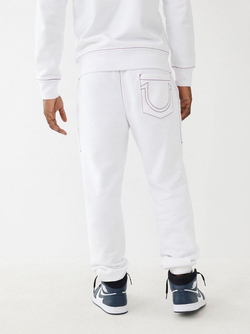 Optic White True Religion Big T Logo Jogger | 4097-LECQR