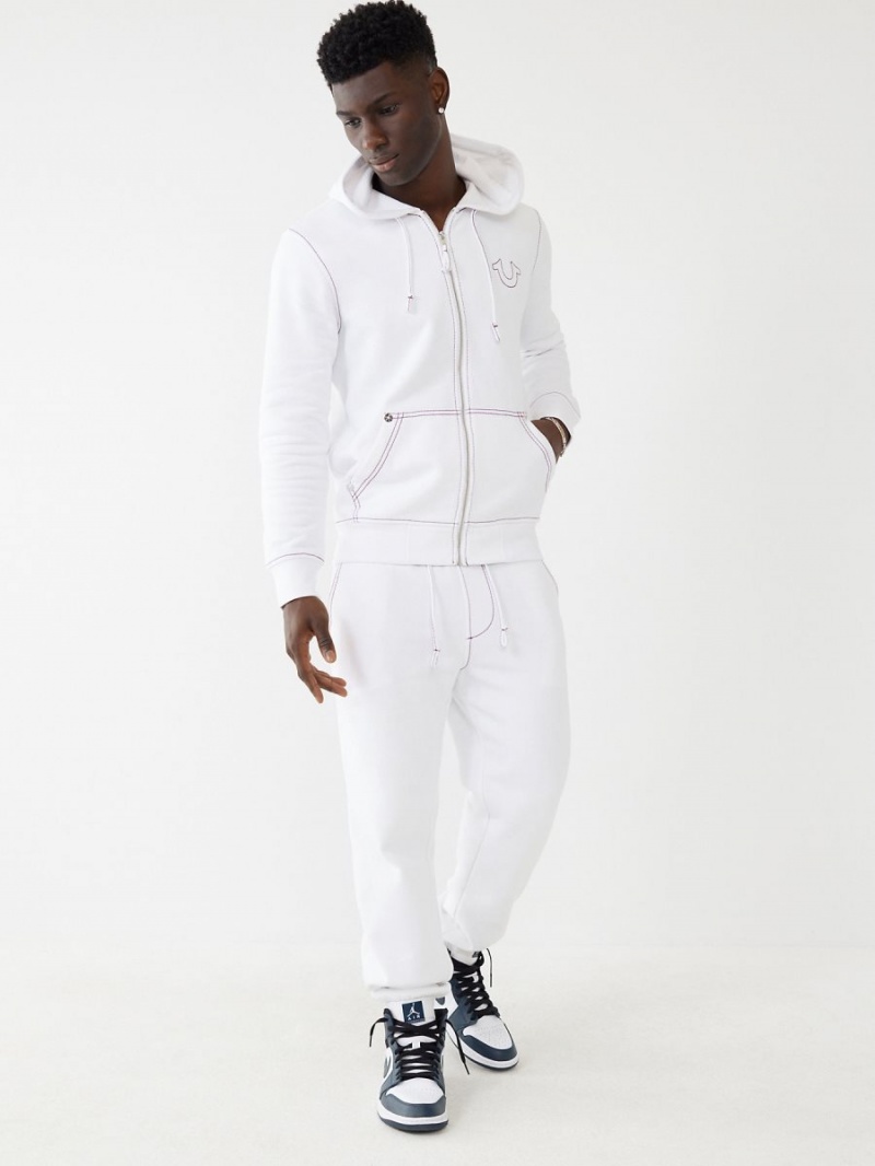 Optic White True Religion Big T Logo Jogger | 4097-LECQR