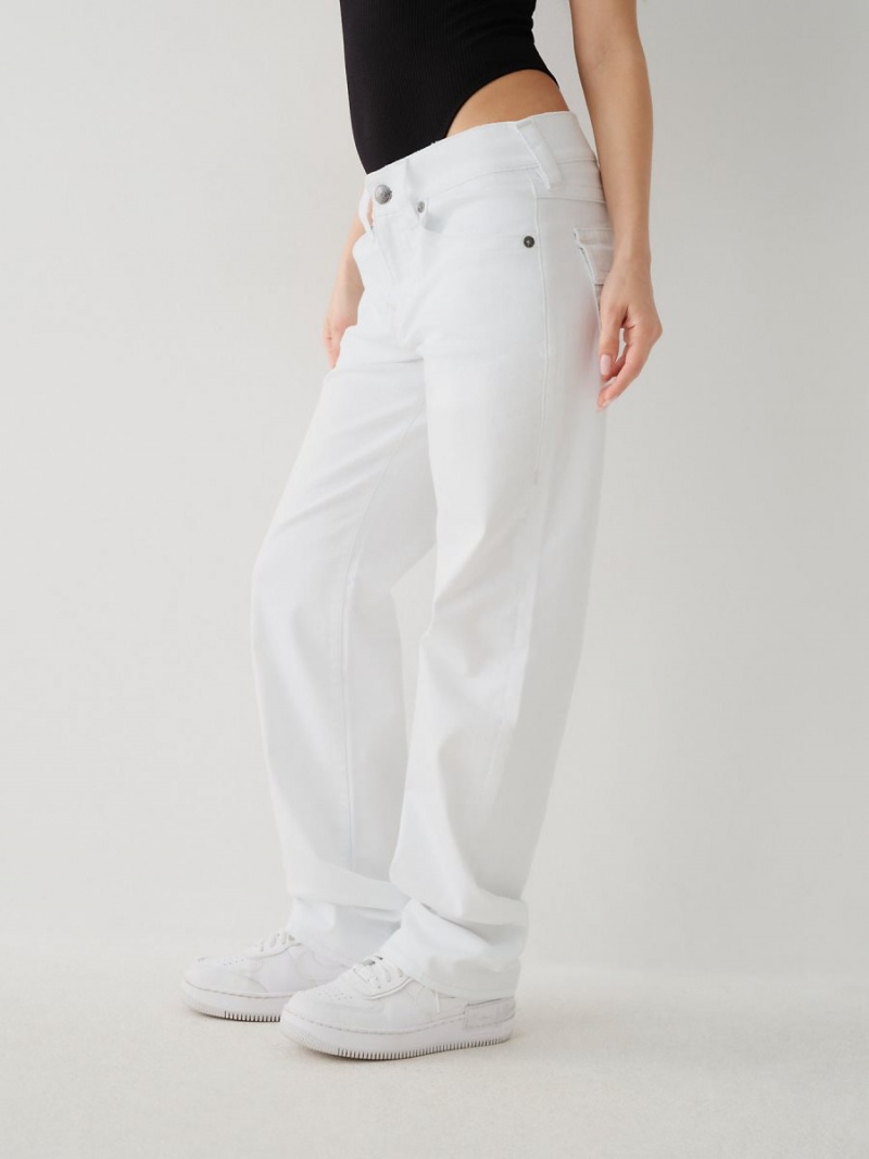 Optic White True Religion Ricki Relaxed Jeans | 0689-SAWJX