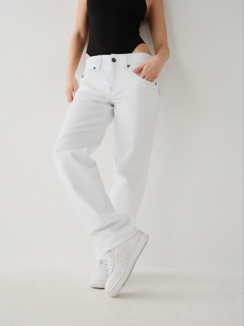 Optic White True Religion Ricki Relaxed Jeans | 0689-SAWJX