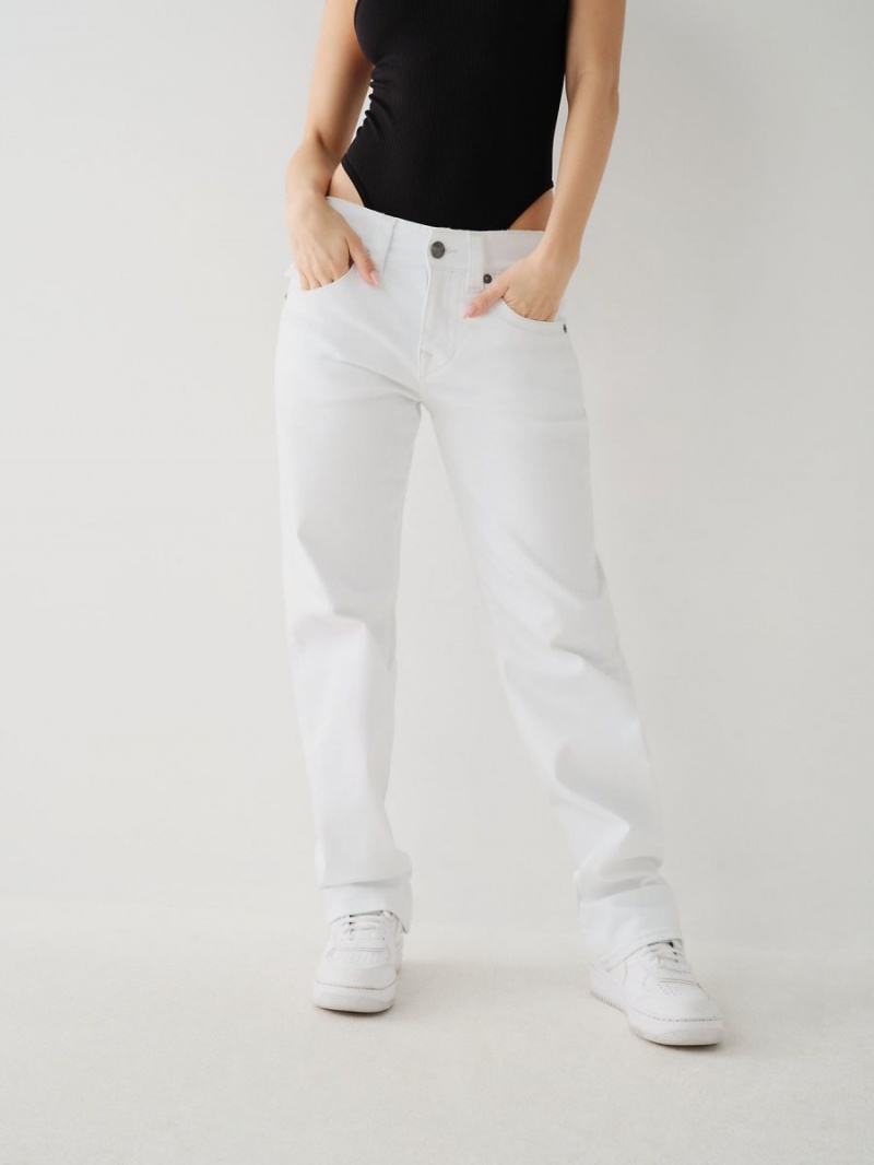 Optic White True Religion Ricki Relaxed Jeans | 0689-SAWJX