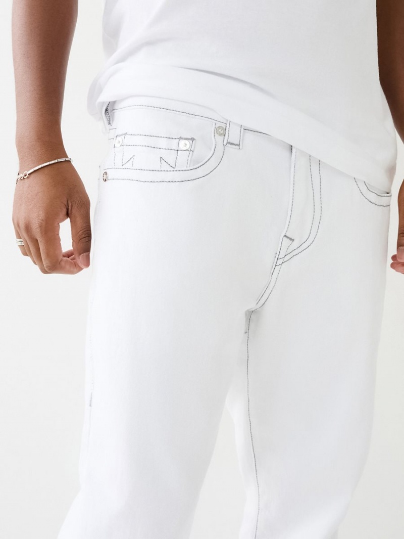 Optic White True Religion Ricky Single Needle Straight Jeans | 1746-OLUJW