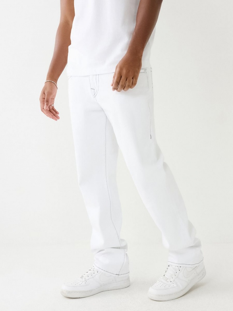 Optic White True Religion Ricky Single Needle Straight Jeans | 1746-OLUJW