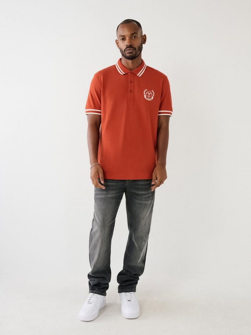 PICANTE True Religion Logo Polo Shirts | 6795-YGIKL