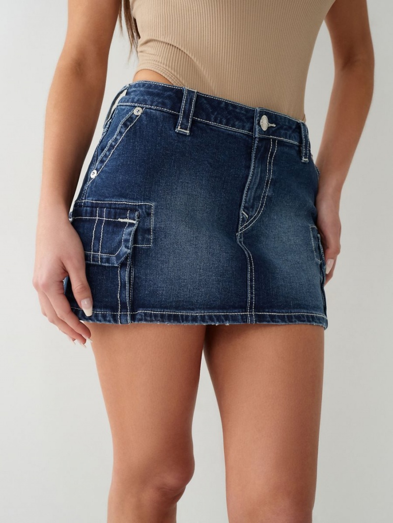 Pacific True Religion Sadie Cargo Denim Mini Skirts | 6174-MVLIP