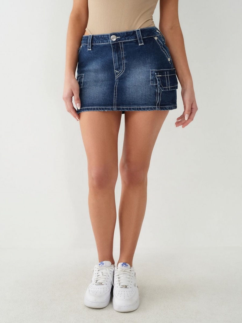 Pacific True Religion Sadie Cargo Denim Mini Skirts | 6174-MVLIP