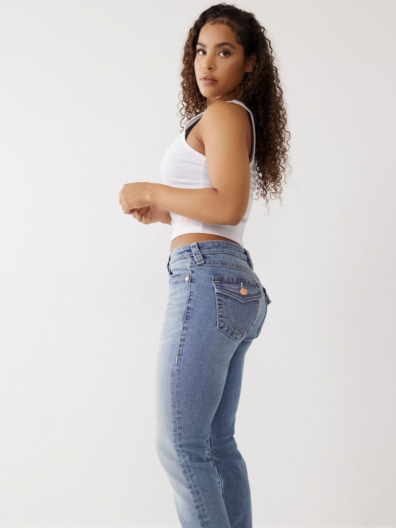 Peak Spot True Religion Billie Big T Stitch Straight Jeans | 7835-GRHUV