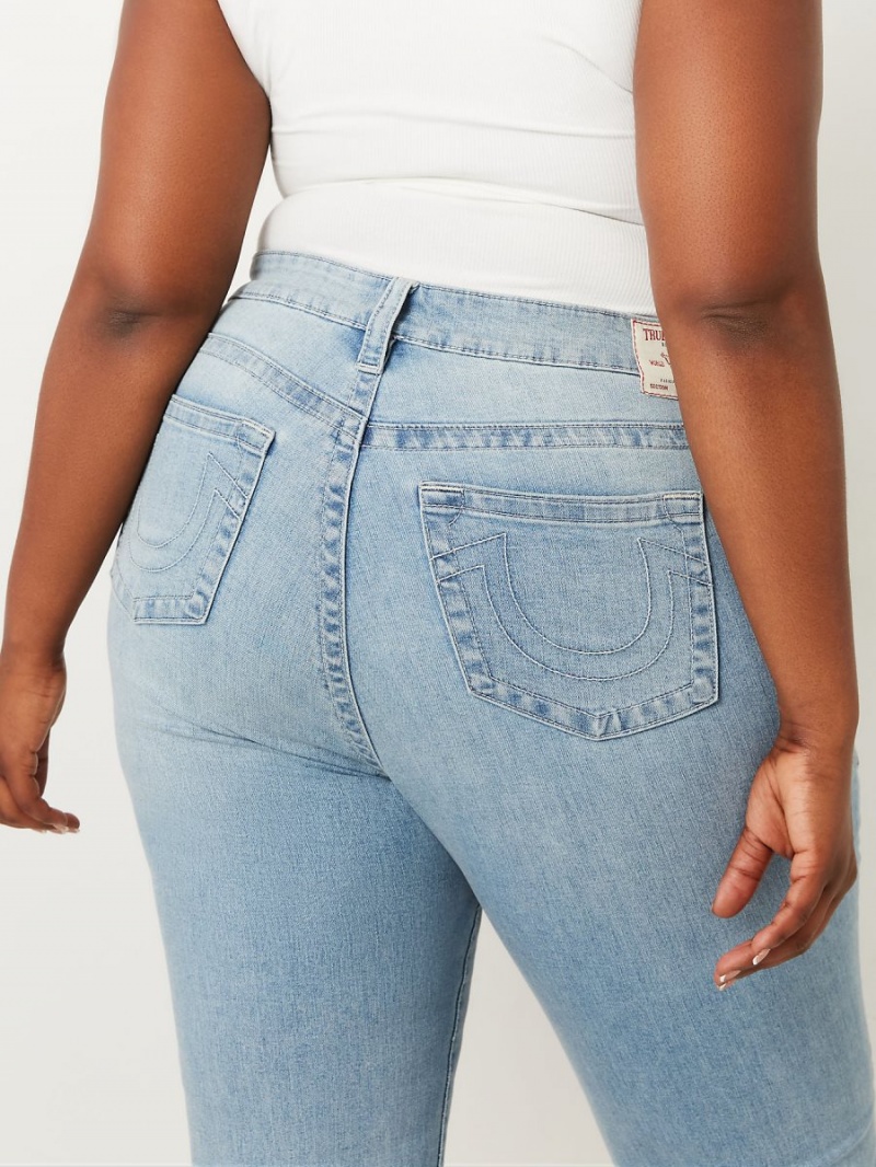 Peak Spot True Religion Plus Billie Mid Rise Straight Jeans | 6842-IKJPQ