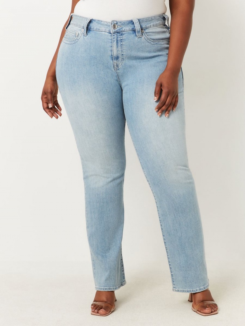 Peak Spot True Religion Plus Billie Mid Rise Straight Jeans | 6842-IKJPQ