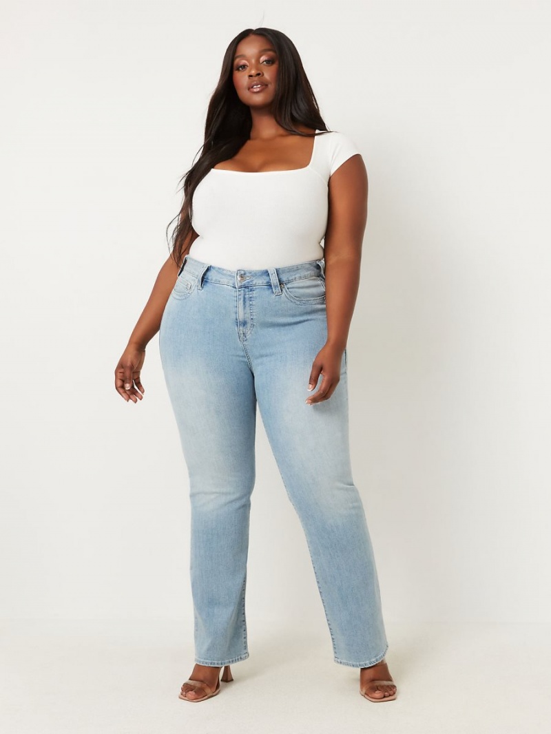 Peak Spot True Religion Plus Billie Mid Rise Straight Jeans | 6842-IKJPQ