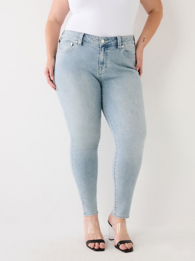 Peak Spot True Religion Plus Halle Mid Rise Super Skinny Jeans | 2931-SZEHF