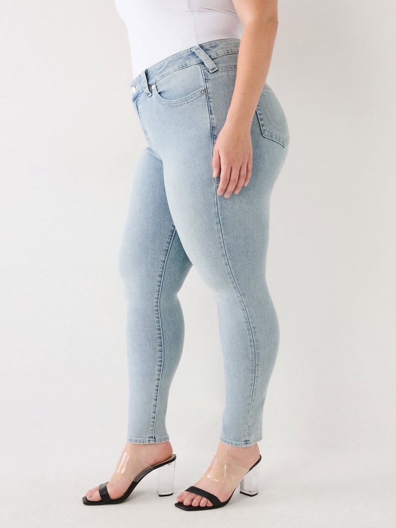 Peak Spot True Religion Plus Halle Mid Rise Super Skinny Jeans | 2931-SZEHF