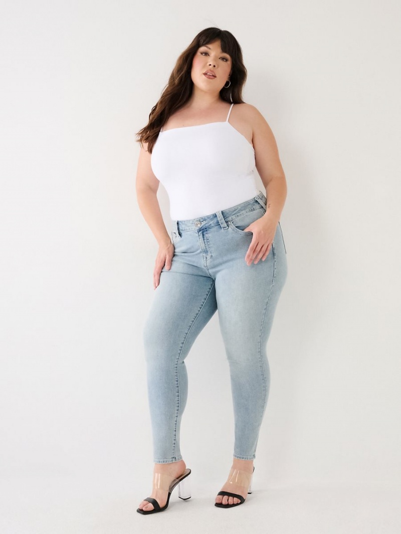 Peak Spot True Religion Plus Halle Mid Rise Super Skinny Jeans | 2931-SZEHF