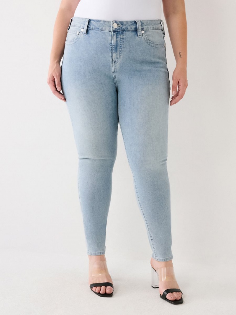 Peak Spot True Religion Plus Jennie Mid Rise Curvy Skinny Jeans | 7936-NAXEV