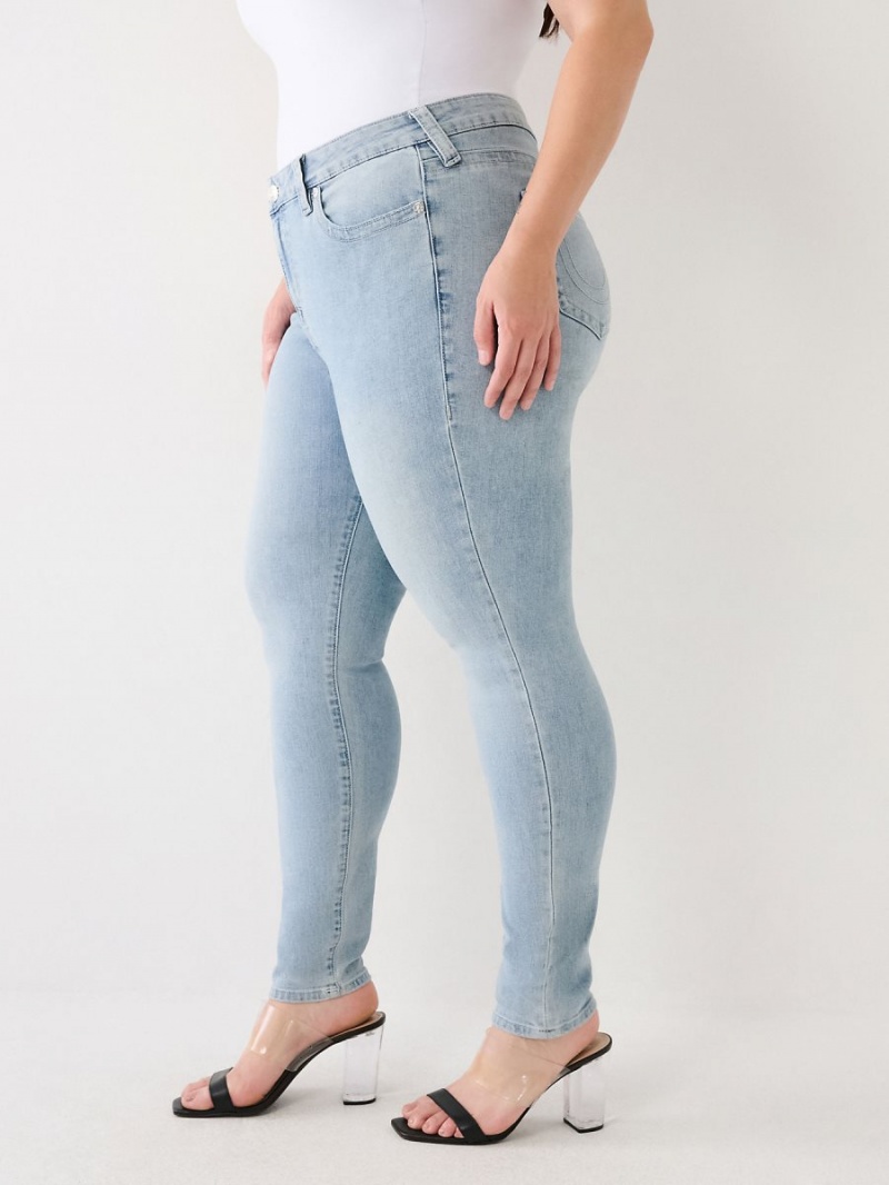 Peak Spot True Religion Plus Jennie Mid Rise Curvy Skinny Jeans | 7936-NAXEV