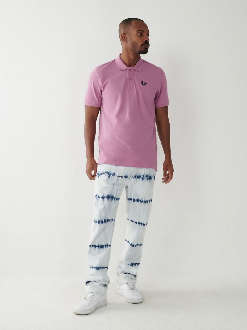 Pink Agate True Religion Logo Polo Shirts | 8129-KSMRV