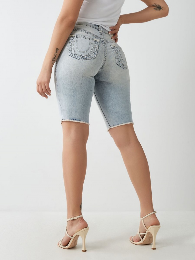 RENOVATION True Religion Riley Super T Stitch Knee Shorts | 2971-RKDXB