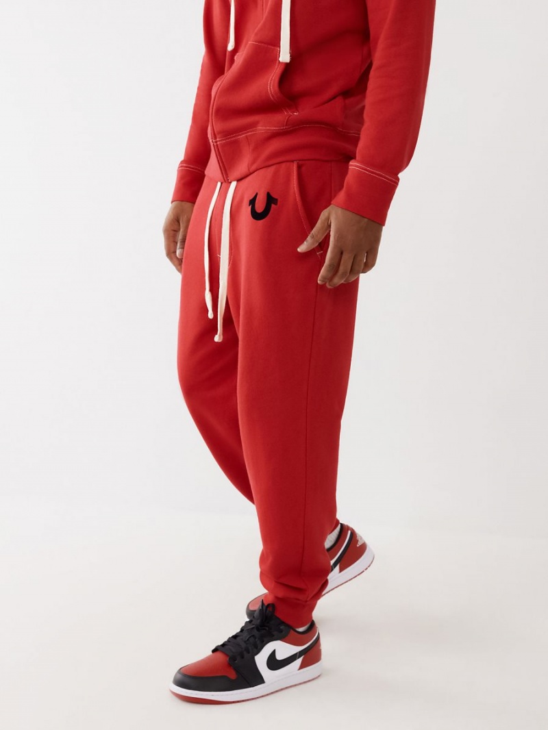 RUBY RED W BLACK True Religion Classic Logo Jogger | 8926-OMEGB