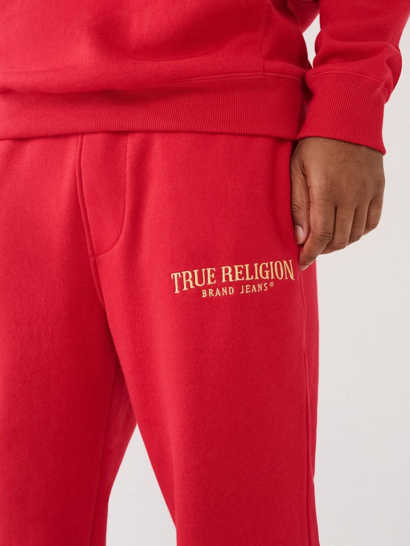 Red/Tangerine True Religion Logo Jogger | 3684-MKWPZ