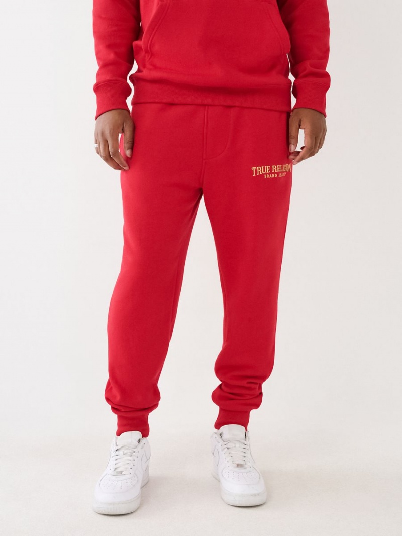 Red/Tangerine True Religion Logo Jogger | 3684-MKWPZ