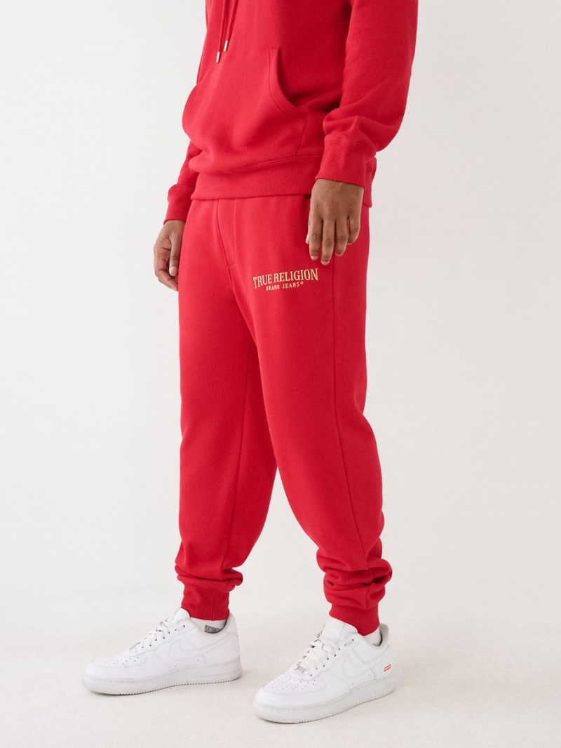 Red/Tangerine True Religion Logo Jogger | 3684-MKWPZ