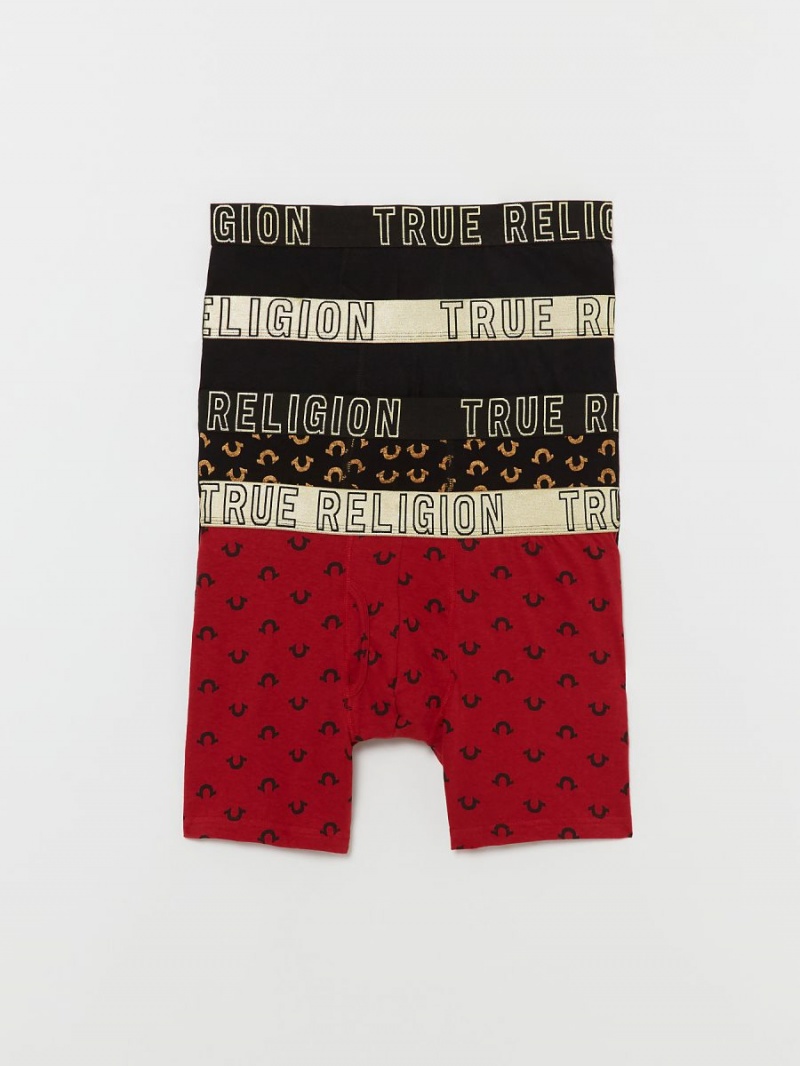 Red Multi True Religion Horseshoe Print Brief - 4 Pack | 7896-PVNEA